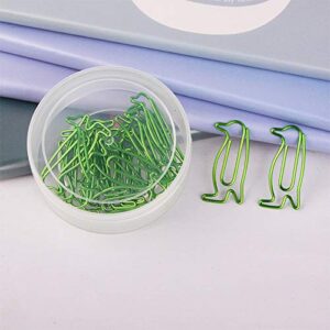 Hacoly Green Animal Penguin Shaped Paper Clips Bookmark Clips for Paper Clip Collectors or Zoo Animal Lovers Funny Office School Supplies Bookmarks 20 PCS per Box