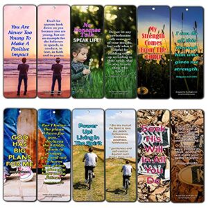 Encouraging Bible Verses for Teens Bookmarks (60 Pack) - Perfect Giveaways for Sunday School for Teens