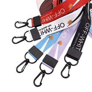 XIBINO 5pcs Off White Lanyard for Keys kdracoip Strap for Keychains ID Holder Key Phones with Quick Release Buckle Neck Lanyard (5 Colors)