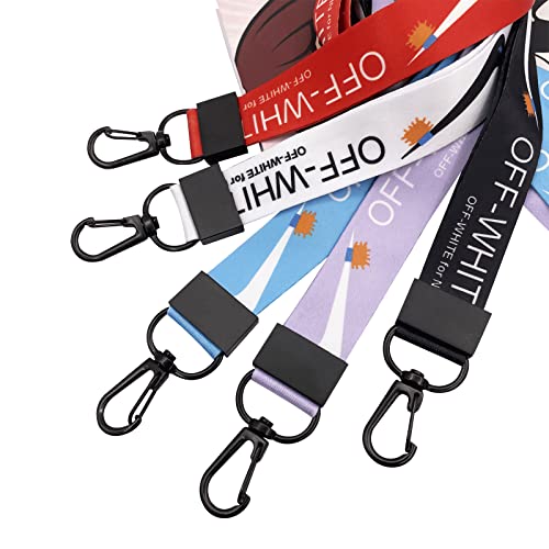 XIBINO 5pcs Off White Lanyard for Keys kdracoip Strap for Keychains ID Holder Key Phones with Quick Release Buckle Neck Lanyard (5 Colors)