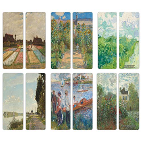 Creanoso Famous Classic Art Series 5 Bookmarks (60-Pack) – Van Gogh, Claude Monet, Auguste Renoir – Classical Art Inspiring Impressions – Great Bookmarker Collection for Men, Women, Teens, Artists