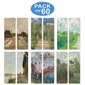 Creanoso Famous Classic Art Series 5 Bookmarks (60-Pack) – Van Gogh, Claude Monet, Auguste Renoir – Classical Art Inspiring Impressions – Great Bookmarker Collection for Men, Women, Teens, Artists