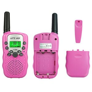 Birthday Gifts for 3-12 Year Old Girls, DEDY Long Range Walkie Talkies for Kids Toys for 3-12 Year Old Boys Valentines Day Gifts for Kids Pink Walkie Talkies for Girls, T388