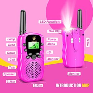 Birthday Gifts for 3-12 Year Old Girls, DEDY Long Range Walkie Talkies for Kids Toys for 3-12 Year Old Boys Valentines Day Gifts for Kids Pink Walkie Talkies for Girls, T388