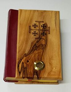 bethlehem gifts tm olive wood bible la santa biblia red-letter king james version old and new testament (spanish version)