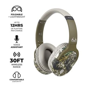 Altec Lansing x Realtree Stream Wireless Bluetooth Headphones with 12 Hours of Battery, Foldable, Microphone, Compact Clear Sound, Deep Bass