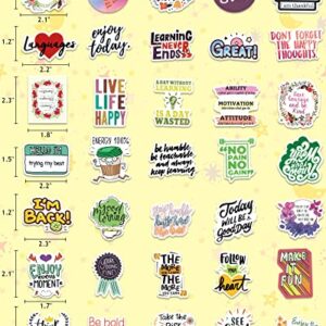 300 PCS Inspirational Water Bottle Stickers, Motivational Vinyl Waterproof Stickers Laptop Positive Stickers for Journaling Scrapbooking Teacher Reward Quote Stickers for Adults Kids Teens