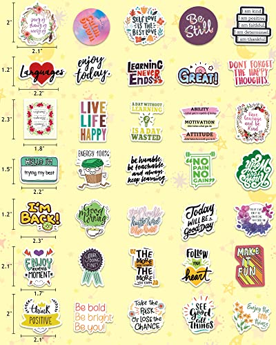 300 PCS Inspirational Water Bottle Stickers, Motivational Vinyl Waterproof Stickers Laptop Positive Stickers for Journaling Scrapbooking Teacher Reward Quote Stickers for Adults Kids Teens