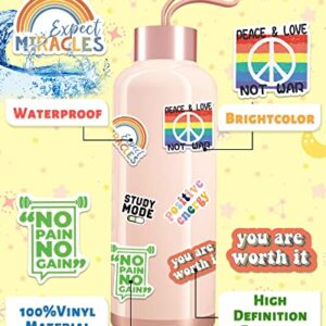 300 PCS Inspirational Water Bottle Stickers, Motivational Vinyl Waterproof Stickers Laptop Positive Stickers for Journaling Scrapbooking Teacher Reward Quote Stickers for Adults Kids Teens