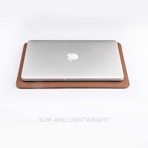 Comfyable Laptop Sleeve 13 Inch Precisely Compatible with MacBook Pro M2 2022 M1 2020-2016 & Mac Air M2 2022 M1 2020, Not Fit Old Versioned MBA/MBP, Faux Leather Cover Case, Brown