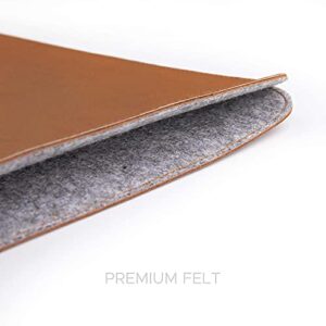 Comfyable Laptop Sleeve 13 Inch Precisely Compatible with MacBook Pro M2 2022 M1 2020-2016 & Mac Air M2 2022 M1 2020, Not Fit Old Versioned MBA/MBP, Faux Leather Cover Case, Brown