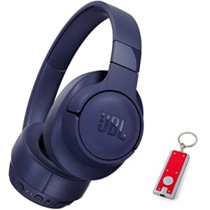 jbl tune 750btnc – on-ear wireless bluetooth headphones with noise cancellation, includes led flashlight key chain bonus (blue)