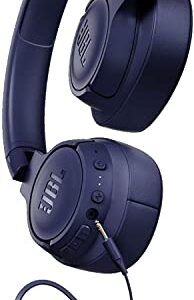 JBL Tune 750BTNC - On-Ear Wireless Bluetooth Headphones with Noise Cancellation, Includes LED Flashlight Key Chain Bonus (Blue)