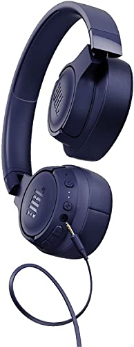 JBL Tune 750BTNC - On-Ear Wireless Bluetooth Headphones with Noise Cancellation, Includes LED Flashlight Key Chain Bonus (Blue)