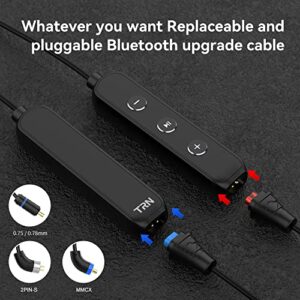 Linsoul TRN BT3S Pro Bluetooth Neck-Type Replaceable Bluetooth Upgrade Cable with One-Touch Smart Control, Support SBC/AAC/apt X/apt X HD (0.78mm)