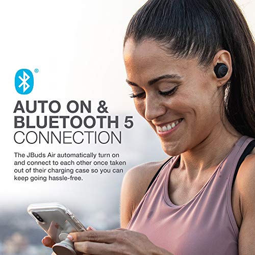 JLab JBuds Air True Wireless Signature Bluetooth Earbuds + Charging Case - Black - IP55 Sweat Resistance - Bluetooth 5.0 Connection - 3 EQ Sound Settings Signature, Balanced, Bass Boost