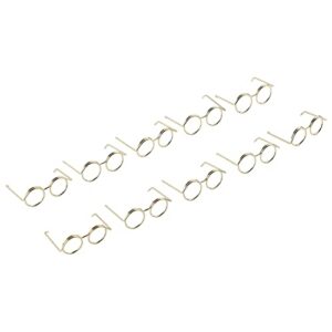 Paper Clip, 10Pcs Metal Rose Golden Small Eyeglass Shape Bookmark for Fixing Card Book File for Office Home School Supplies