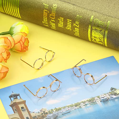 Paper Clip, 10Pcs Metal Rose Golden Small Eyeglass Shape Bookmark for Fixing Card Book File for Office Home School Supplies
