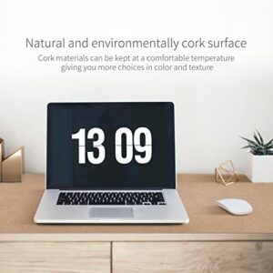 RENMTURE Dual-Sided Desk Pad,Natural Cork & PU Leather Large Mouse mats for Office and Home Work,Desk Protector Non-Slip (36"x17",Apricot+Cork)