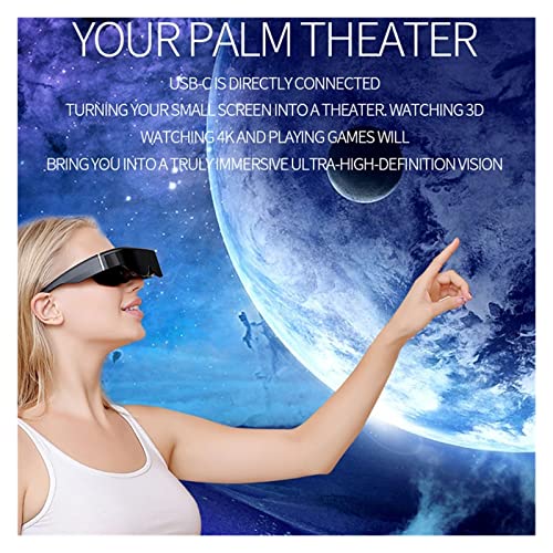 KSHAAR 3D Smart Full HD Virtual Video Glasses Private Cinema App Download Smart Android Smart Android 3D Video Glasses (Color : Black color128GB)