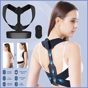Bzdzmqm Intelligent Posture Corrector - Posture Trainer for Kids Men Women, with Chip Smart Sensor Vibration Reminder, Back Support Back Straightener Shoulder Strap Posture Trainer Gifts