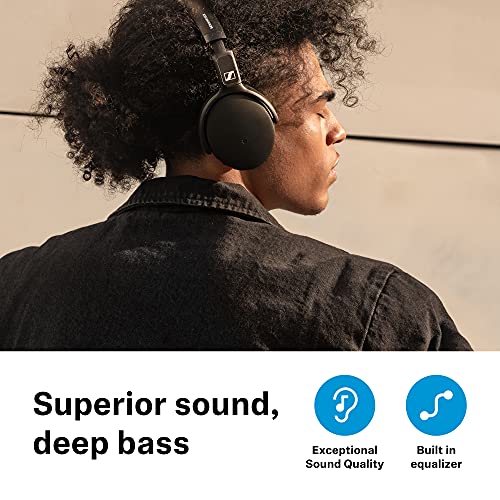 Sennheiser HD 350BT Bluetooth 5.0 Wireless Headphone - 30-Hour Battery Life, USB-C Fast Charging, Virtual Assistant Button, Foldable - Black