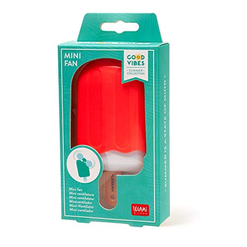 Legami - Mini Portable Ice Pop Fan, Flexible Blades, Material: ABS, EVA, Size: 8.5 x 17.3 cm, Practical, Functional and Fun