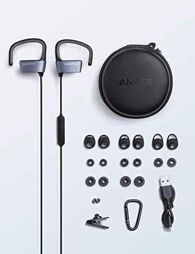 Soundcore Arc Wireless Sport Earphones by Anker, IPX5 Water Resistant, 10 Hour Battery Life, with Flexible EarHooks (Renewed)