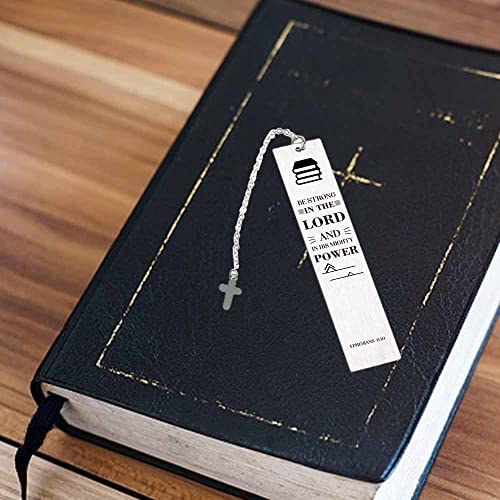 Bookmark for Bible - Christian Religious Gifts for Men, Women, Kids as Gifts for Christian with Cross Pendants-(Ephesians 6:10)