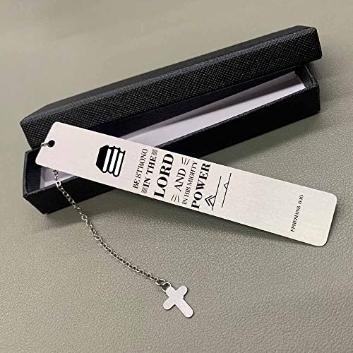 Bookmark for Bible - Christian Religious Gifts for Men, Women, Kids as Gifts for Christian with Cross Pendants-(Ephesians 6:10)