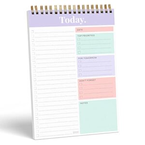 s&o daily planner notepad for productivity – 52 page daily to do planner – undated planner and organizer – daily to do list planner – coiled daily task planner – daily organizer planner – mauve
