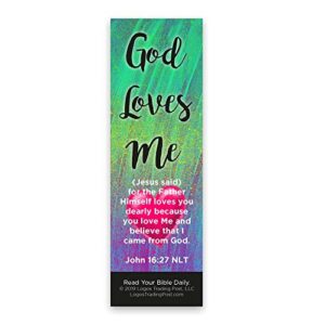 Children's Christian Bookmark - God Loves Me | John 16:27 | Pack of 25