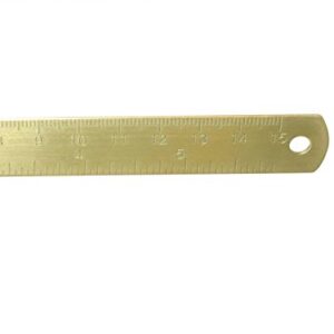 6 Inch Brass Ruler - Etched Markings - Durable Tiny Ruler, Ideal for Bullet Journals, Notebooks, Planners, Diaries and As a Bookmark. Fits in Inner Pocket - Marked with in and cm/MM (Gold Brass)