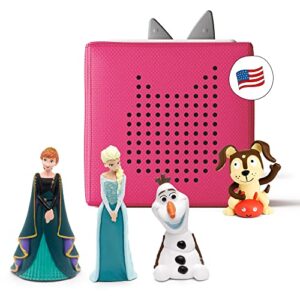 Toniebox Audio Player Starter Set with Elsa, Anna, Olaf, and Playtime Puppy - Listen, Learn, and Play with One Huggable Little Box - Pink