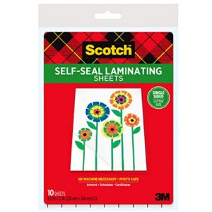 scotch ls854ss10 self-sealing laminating sheets, 6.0 mil, 8 1/2 x 11 (pack of 10)