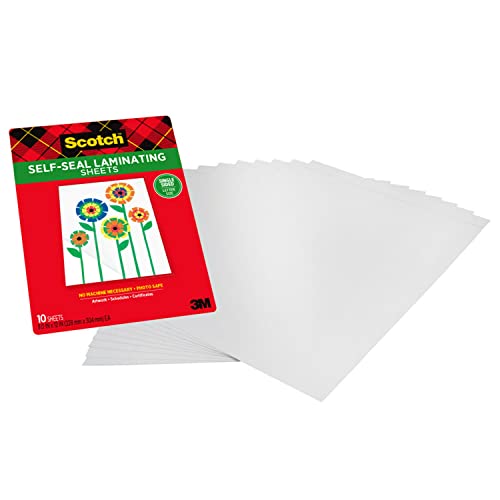 Scotch LS854SS10 Self-Sealing Laminating Sheets, 6.0 mil, 8 1/2 x 11 (Pack of 10)