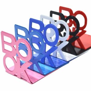ieasesd file sorters alphabet shaped metal bookends iron support holder desk stands for books (color : white)