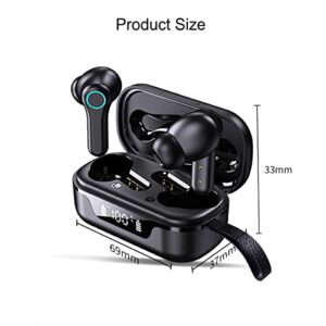 Bluetooth 5.2 Wireless Earbuds, 4 Mic Call Noise Cancelling Wireless Headphones with LED Display, Loud Sound Clear Call Deep Bass in-Ear Headphones with Charging Case Compatible for iPhone Android