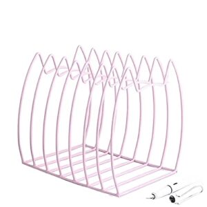 ieasesd file sorters magazine bookends books stand holder bookshelf desktop storage organizer shelf (color : pink)