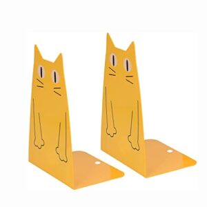 bookends cute cat metal book end non-skid bookend office & bookshelf decorative book stopper for holding books organizer bookends for heavy books
