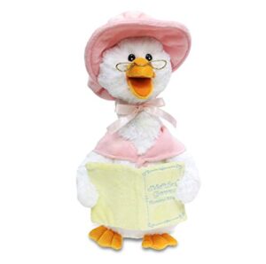 cuddle barn mother goose animated talking musical plush toy, 14″ super soft cuddly stuffed animal moves and talks, captivates listeners by reading 7 classic nursery rhymes – pink