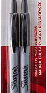 Sharpie Retractable Fine Point Permanent Markers, Black Color, 2-Units per Pack (1-Pack) Model 32724