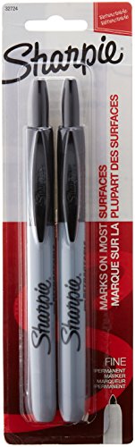 Sharpie Retractable Fine Point Permanent Markers, Black Color, 2-Units per Pack (1-Pack) Model 32724