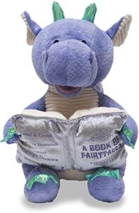 cuddle barn | dalton the storytelling dragon 12″ animated stuffed animal plush toy | mouth moves, head sways and book lights up | recites 5 fairy-tales