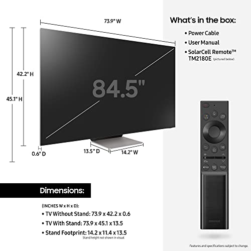 SAMSUNG 85-Inch Class Neo QLED 8K QN900A Series UHD Quantum HDR 64x, Infinity Screen, Anti-Glare, Object Tracking Sound Pro, Smart TV with Alexa Built-In (QN85QN900AFXZA, 2021 Model)