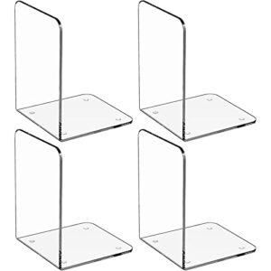 szyawsd file sorters 6pcs clear bookends acrylic book ends for shelves heavy duty bookends plastic bookends for home office librarybook stopper