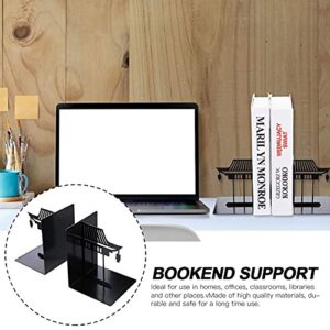 HALOU 1 Pair of Practical Metal Bookends Chinese Style Bookshelf Book Stands Reading Bookshelf