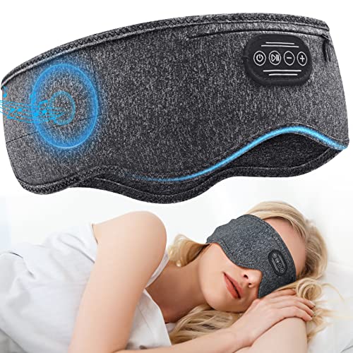 Sleep Headphones Bluetooth Sleeping Headband: 10Hrs Wireless Music Eye Mask with Soft Cozy Earbuds Comfortable Earphones for Side Sleepers (Small Size(C: 20"-22"))