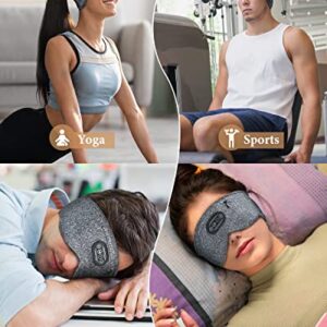 Sleep Headphones Bluetooth Sleeping Headband: 10Hrs Wireless Music Eye Mask with Soft Cozy Earbuds Comfortable Earphones for Side Sleepers (Small Size(C: 20"-22"))