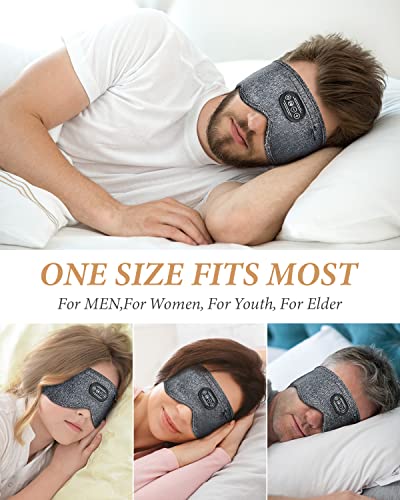 Sleep Headphones Bluetooth Sleeping Headband: 10Hrs Wireless Music Eye Mask with Soft Cozy Earbuds Comfortable Earphones for Side Sleepers (Small Size(C: 20"-22"))